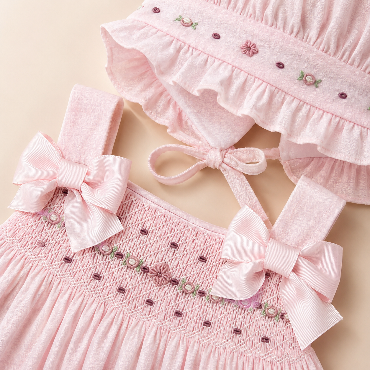 ⭕️ VESTIDO COLOMBIANO BORDINO ROSA|MARA BABY