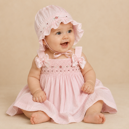 ⭕️ VESTIDO COLOMBIANO BORDINO ROSA|MARA BABY