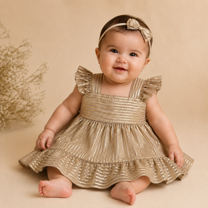 ⭕️ VESTIDO DORADO MCC|MARA BABY