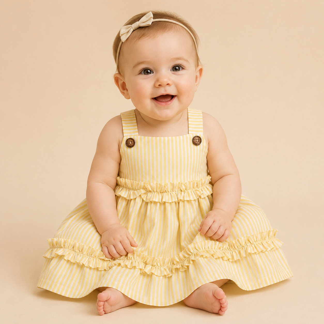 ⭕️ VESTIDO AMARILLO COLOMBIANO BEBÉ FELIZ |MARA BABY