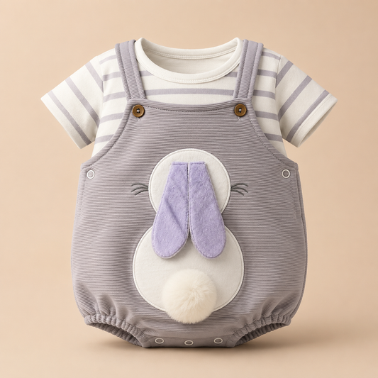 ⭕️ Asoleador Bebé Niña Lila | Orejas de Conejo, Tela Suave y Broches | Mara Baby
