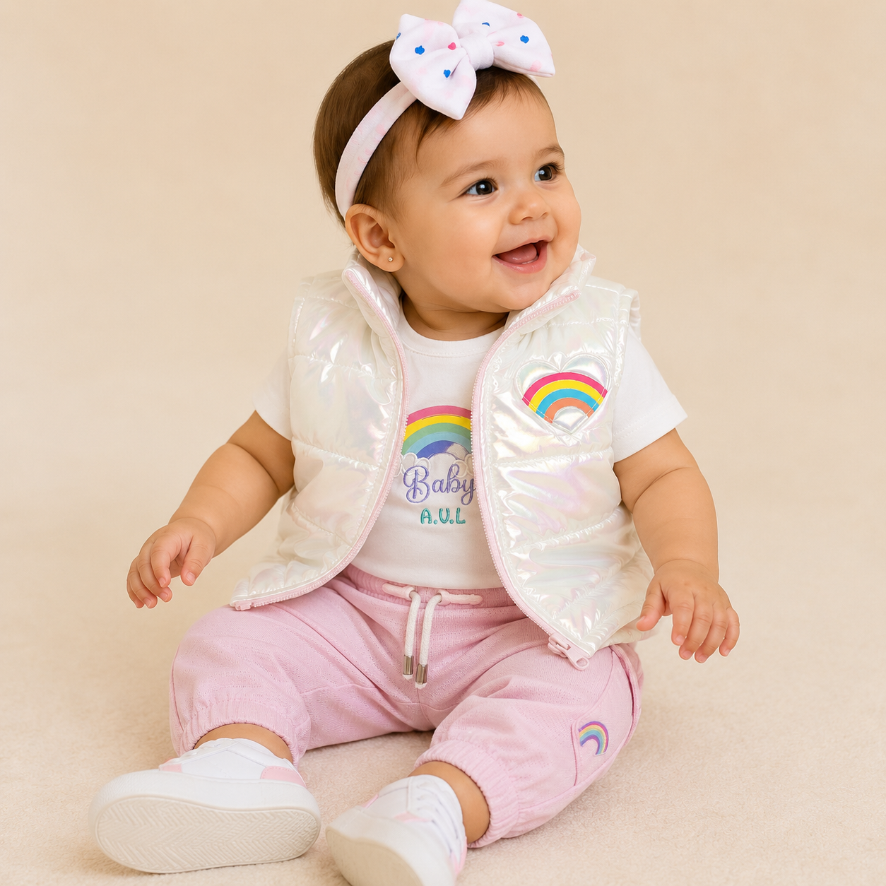 ⭕️ CONJUNTO 3 PIEZAS ARCOIRIS |MARA BABY