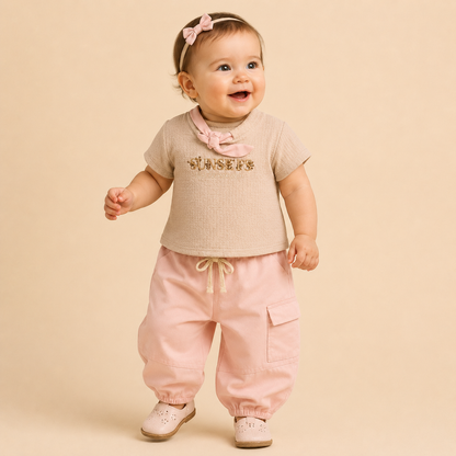 ⭕️ CONJUNTO 2 PIEZAS CASTILLITOS BEIGE|MARA BABY