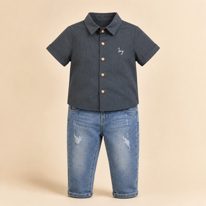 ⭕️ CONJUNTO 2 PIEZAS JOY GRIS|MARA BABY