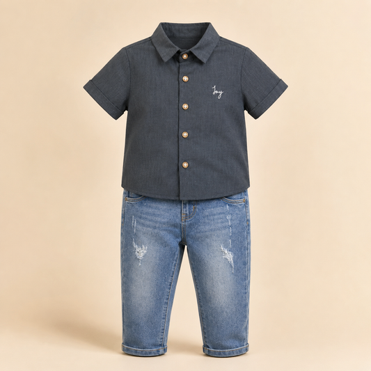 ⭕️ CONJUNTO 2 PIEZAS JOY GRIS|MARA BABY