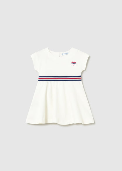 ⚪️ VESTIDO CON DETALLE A CONTRASTE BEBE MAYORAL BLANCO | MAYORAL