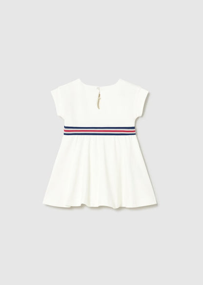 ⚪️ VESTIDO CON DETALLE A CONTRASTE BEBE MAYORAL BLANCO | MAYORAL