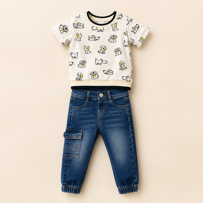 ⭕️ CONJUNTO 2 PIEZAS DOG BLANCO|MARA BABY