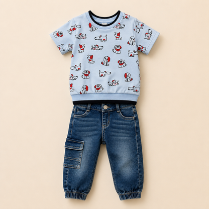 ⭕️ CONJUNTO 2 PIEZAS DOG AZUL|MARA BABY