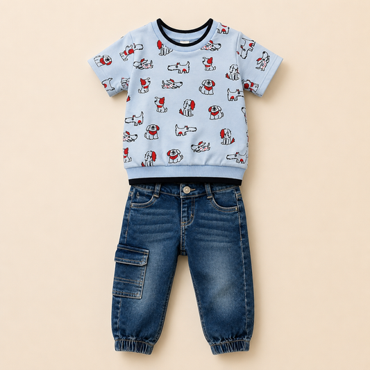⭕️ CONJUNTO 2 PIEZAS DOG AZUL|MARA BABY