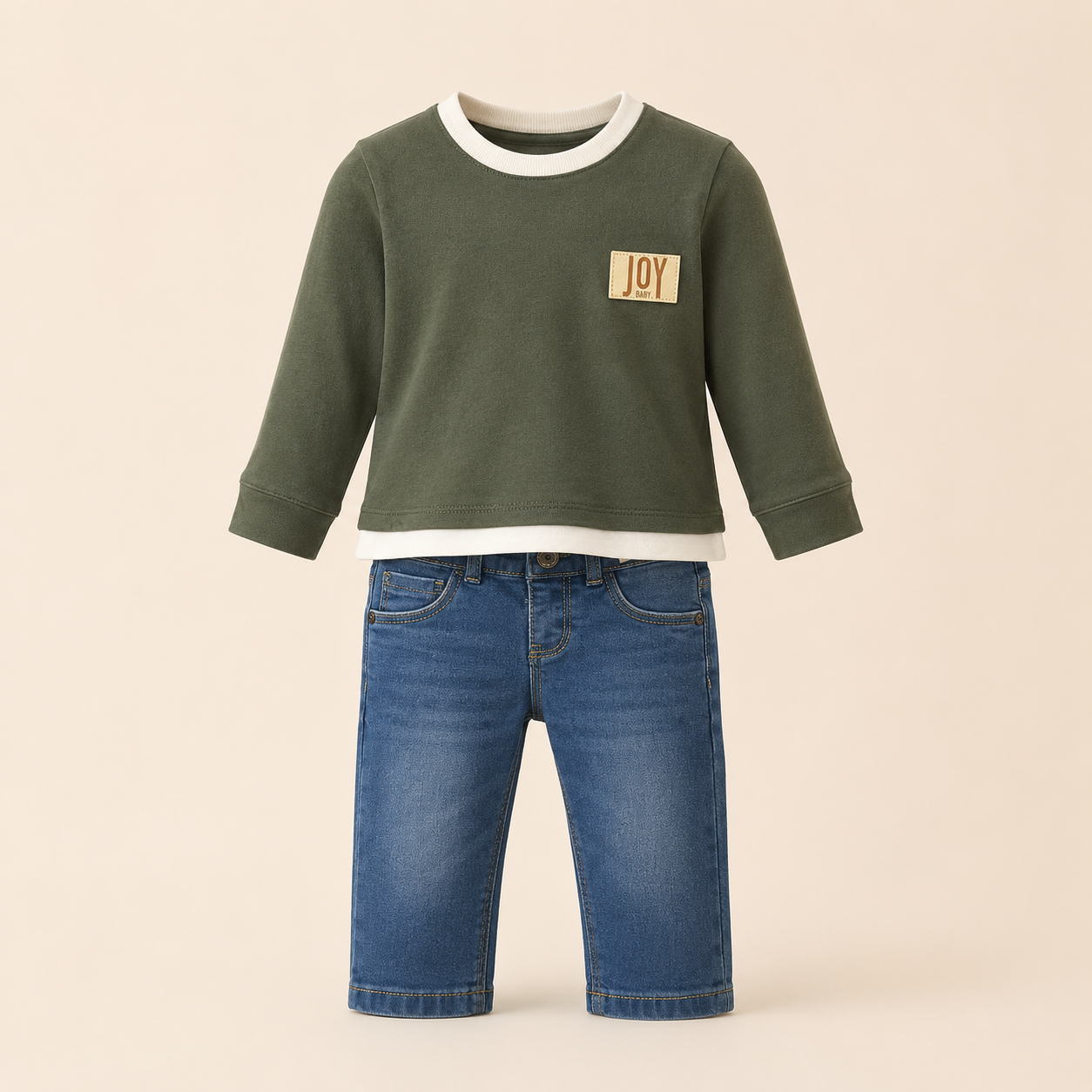 ⭕️ CONJUNTO 2 PIEZAS JOY MANGA LARGA VERDE |MARA BABY
