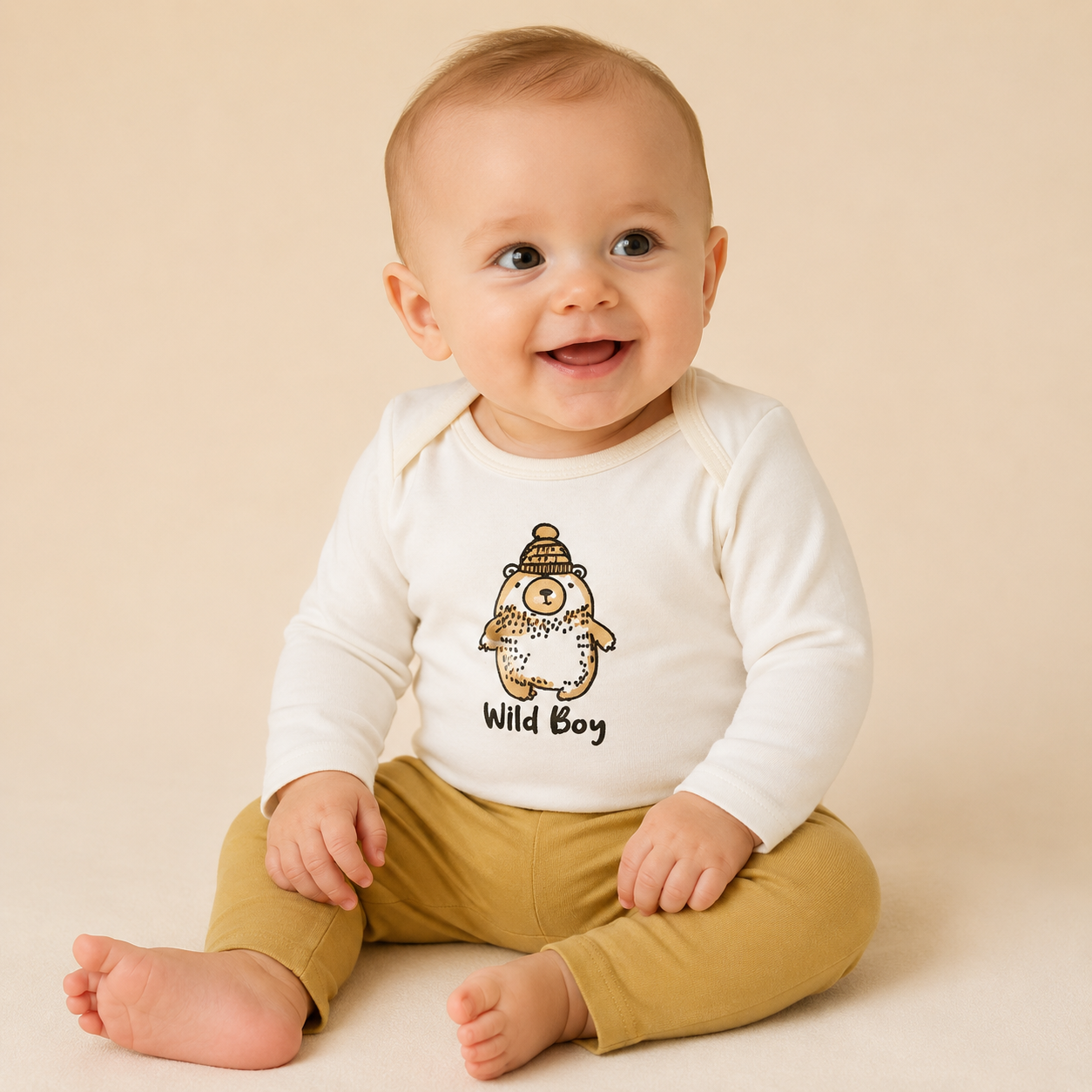 ⭕️ CONJUNTO 3 PIEZAS PIJAMA MOSTAZA|MARA BABY