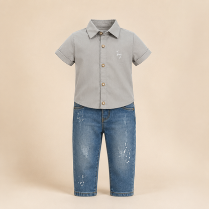 ⭕️ CONJUNTO 2 PIEZAS JOY GRIS CLARO | MARA BABY