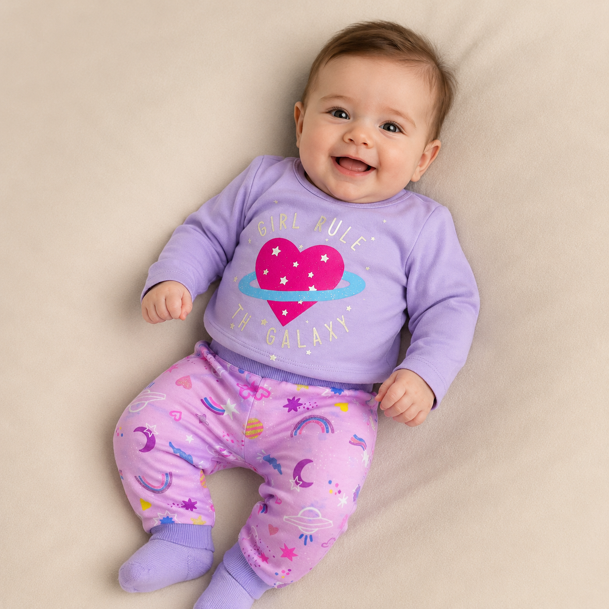 ⭕️ PIJAMA 2 PIEZAS ARCOÍRIS DETALLE|MARA BABY
