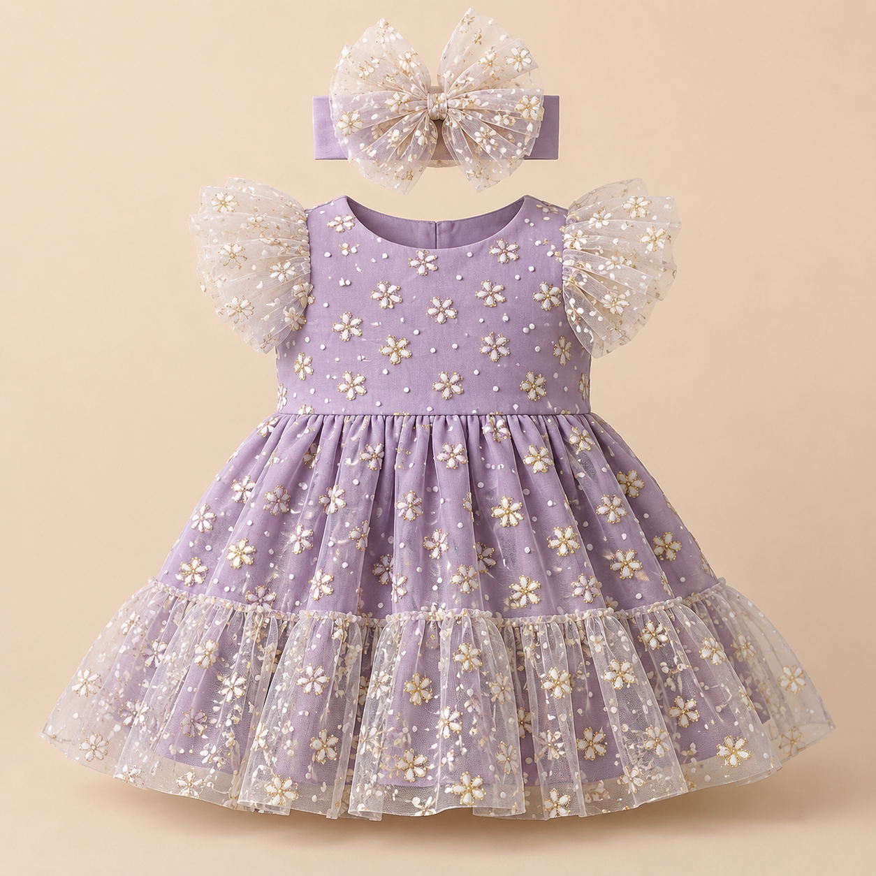 ⭕️ VESTIDO LILA TUL| MARA BABY