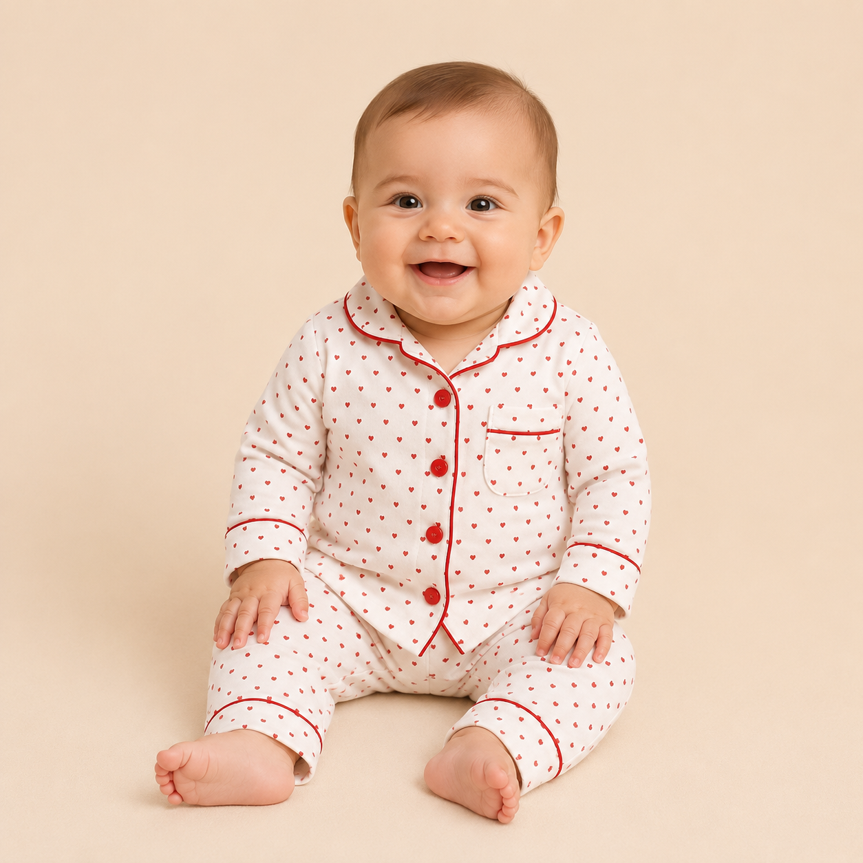 ⚪️ PIJAMA 2 PIEZAS CORAZONES  |MARA BABY