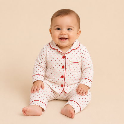 ⚪️ PIJAMA 2 PIEZAS CORAZONES  |MARA BABY