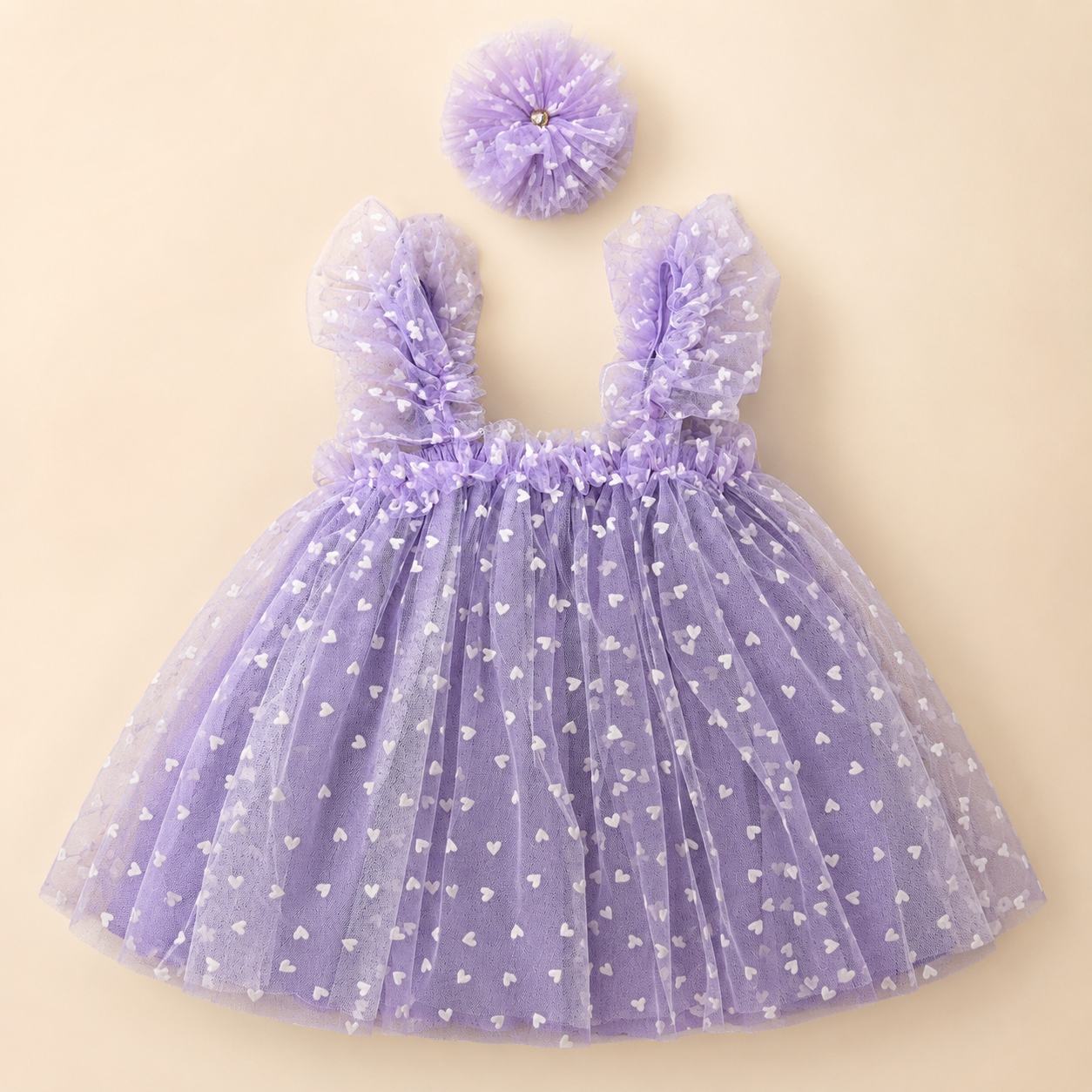⭕️ VESTIDO TUL LILA CORAZONES | MARA BABY