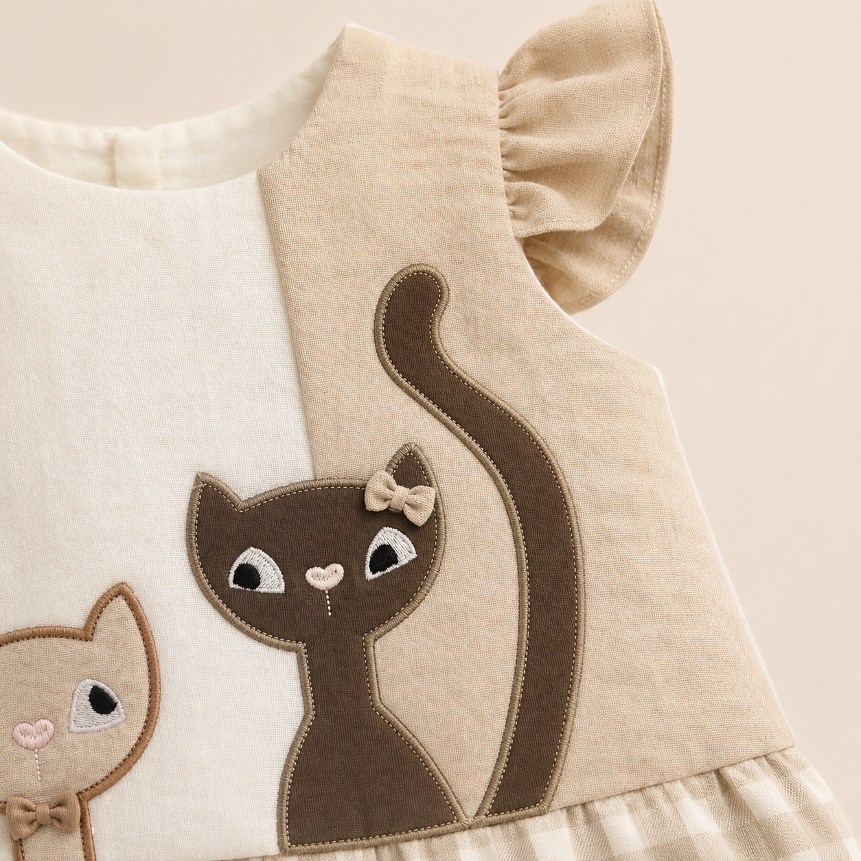 ⚪️ VESTIDO CAT BEIGE BEBÉ FELIZ | MARA BABY