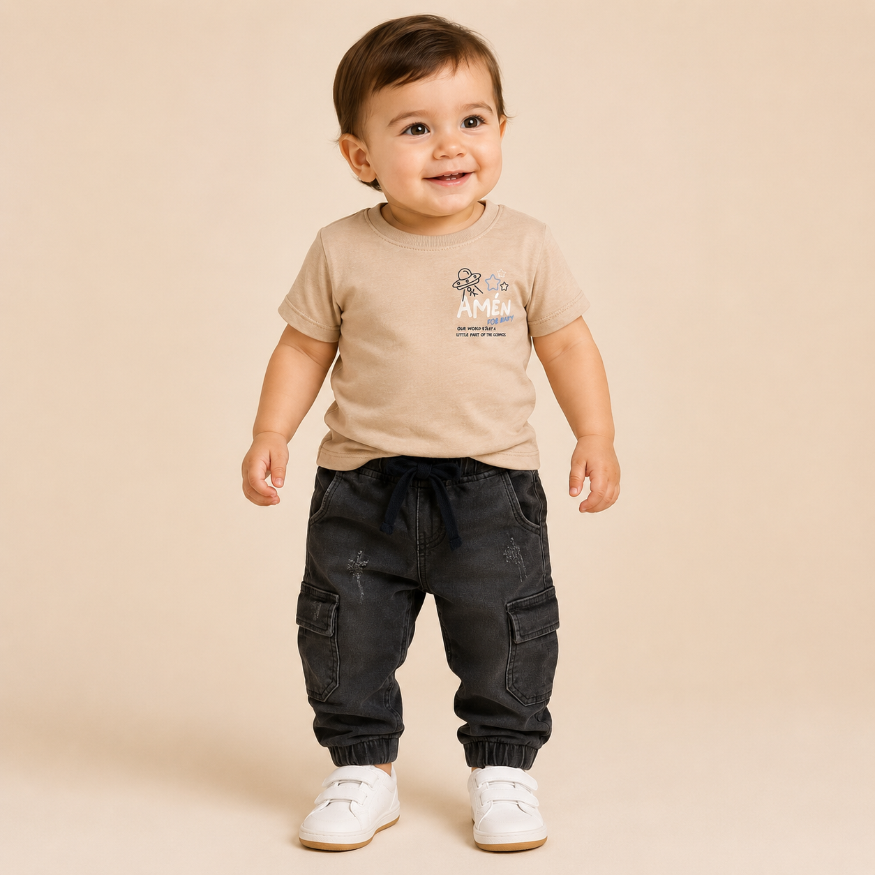 ⚪️ CONJUNTO 2 PIEZAS AMÉN BEIGE | MARA BABY