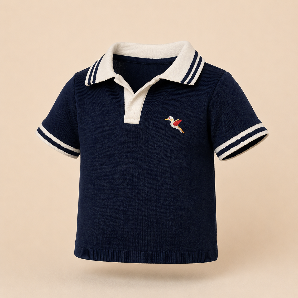 ⚪️ Camisa Polo Azul Navy con Bordado | Bebé Niño | Mara Baby