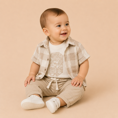 ⭕️ CONJUNTO 2 PIEZAS CASTILLITOS BEIGE | MARA BABY