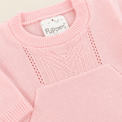 Conjunto Tejido Bebé Niña Rosa 4 Piezas Puppet — Primer Día Mara Baby