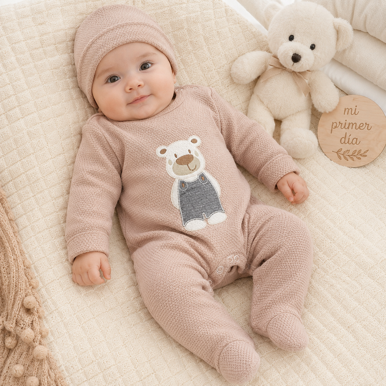 Ajuar Recién Nacido Osito Beige 7 Piezas | Mara Baby