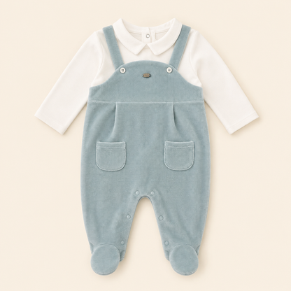 Conjunto Peto Pana verde  con Camisa Blanca - Bebe Nino