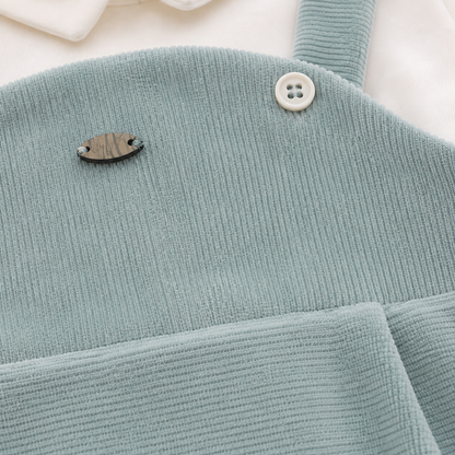 Conjunto Peto Pana verde  con Camisa Blanca - Bebe Nino