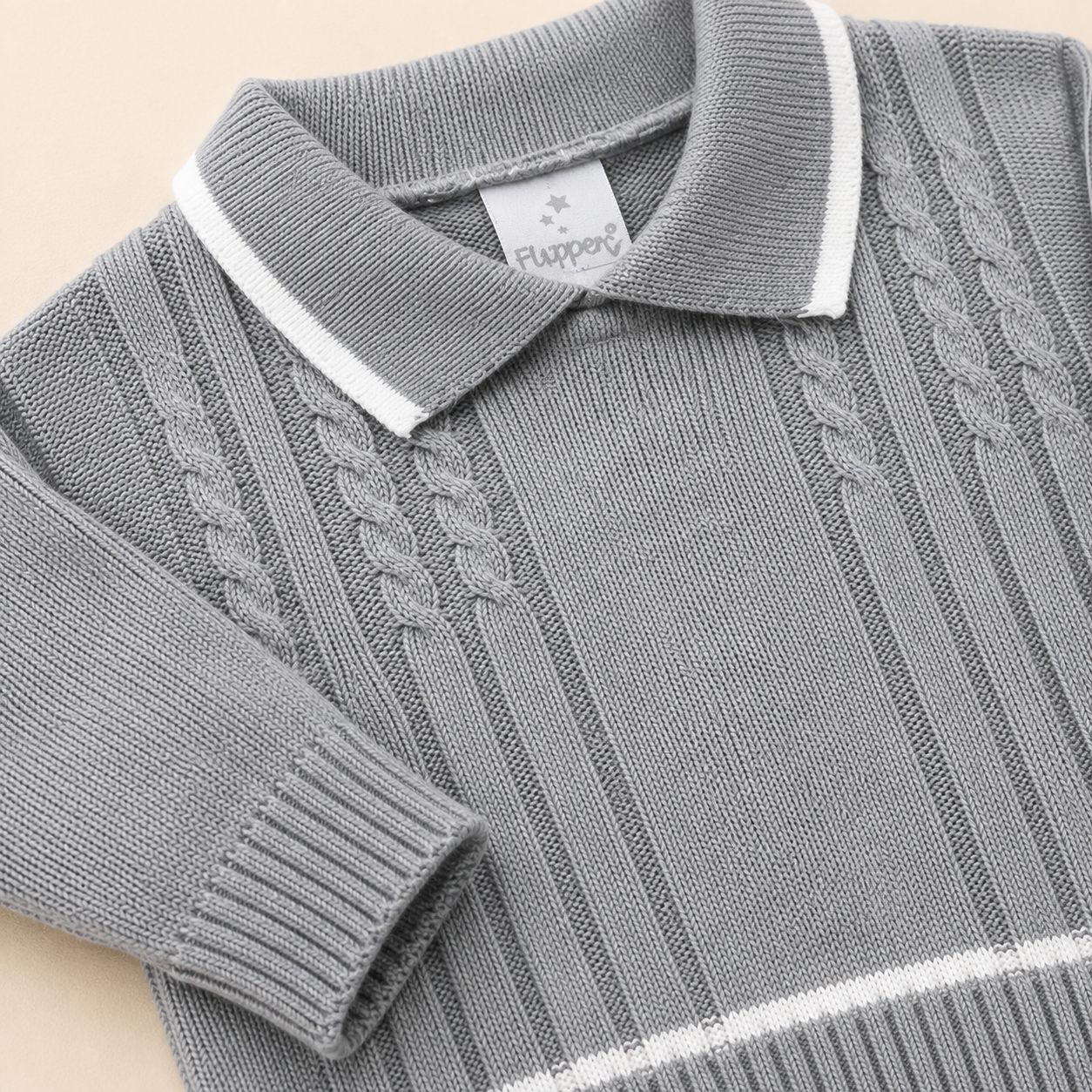 ⚪️ Set Tejido Gris 6 Piezas para Bebé Recién Nacido | Ref. Willy