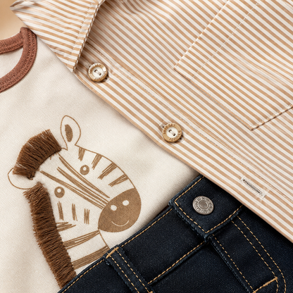 ⭕️ CONJUNTO 3 PIEZAS JOY BABY- BEIGE