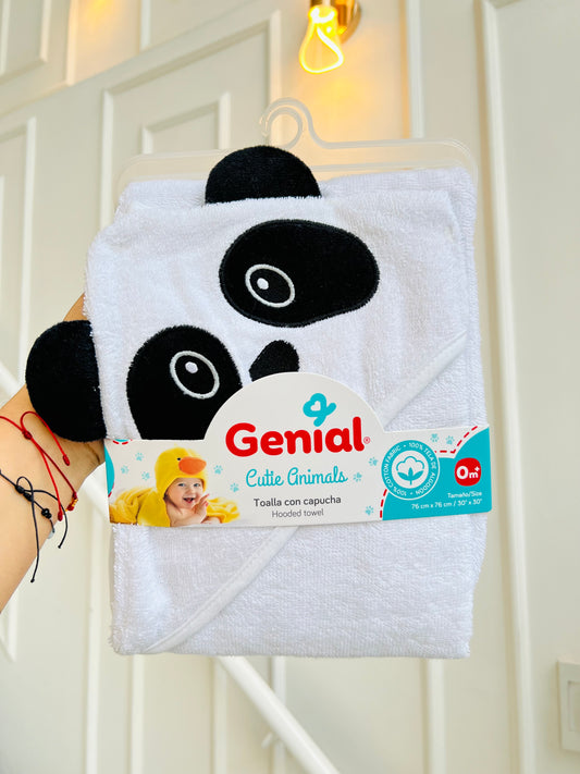 TOALLA BABY CON CAPOTA MUÑECOS GENIAL
