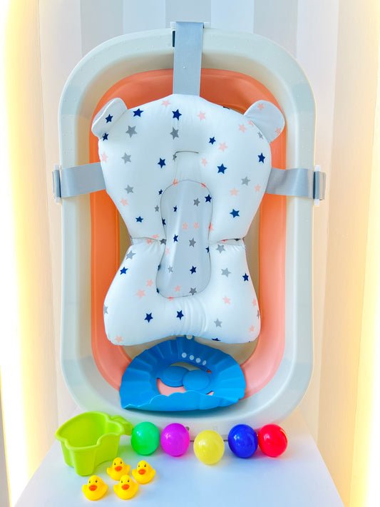BAÑERA PLEGABLE CON ACCESORIOS PARA BEBÉ