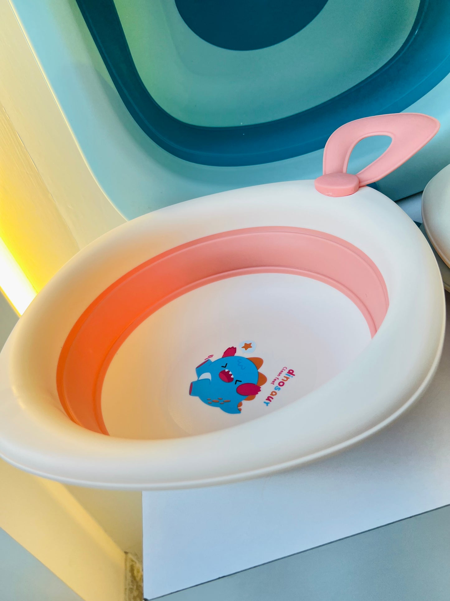 BAÑERA PLEGABLE CON TERMÓMETRO Y COJÍN PARA BEBÉ + BOWLS PLEGABLES