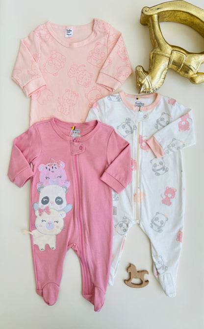 SET DE 3 PIJAMAS ENTERIZAS PARA BEBÉS TANZANIA