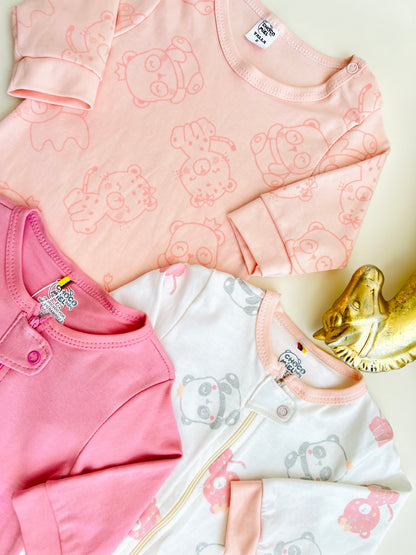 SET DE 3 PIJAMAS ENTERIZAS PARA BEBÉS TANZANIA