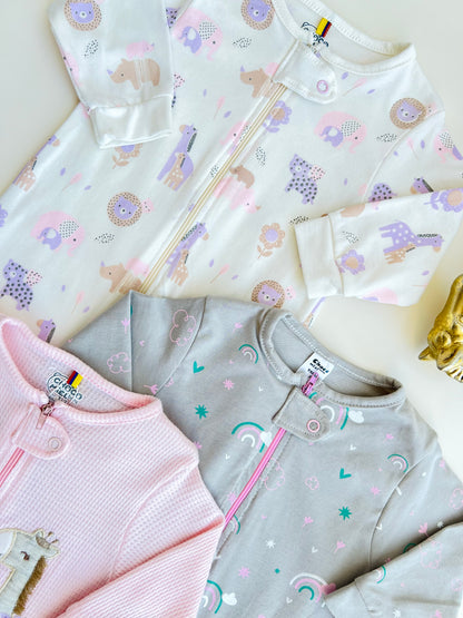 SET DE 3 PIJAMAS ENTERIZAS PARA BEBÉS VENTURA