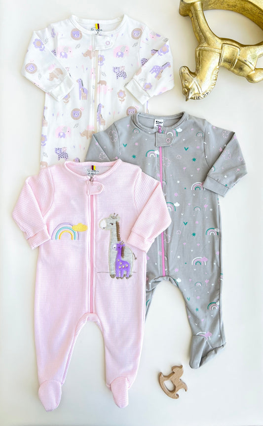 SET DE 3 PIJAMAS ENTERIZAS PARA BEBÉS VENTURA