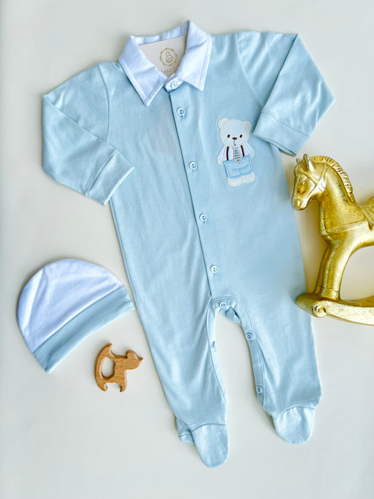 PIJAMA OSO ENTERIZA BEBÉ FELIZ