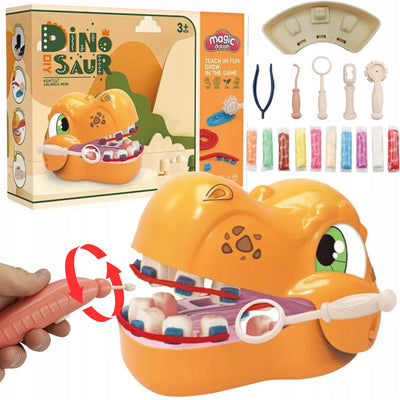 ⭕️Set Dentista Didáctico Dinosaurio – Juego Educativo con Plastilina y Herramientas