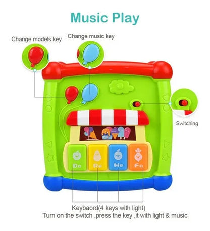 Cubo Didáctico Multifuncional 6 en 1 – Actividades Sensoriales, Musicales y de Aprendizaje