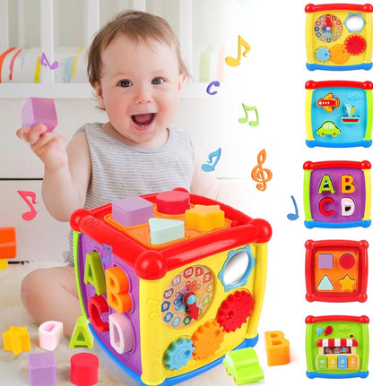 Cubo Didáctico Multifuncional 6 en 1 – Actividades Sensoriales, Musicales y de Aprendizaje