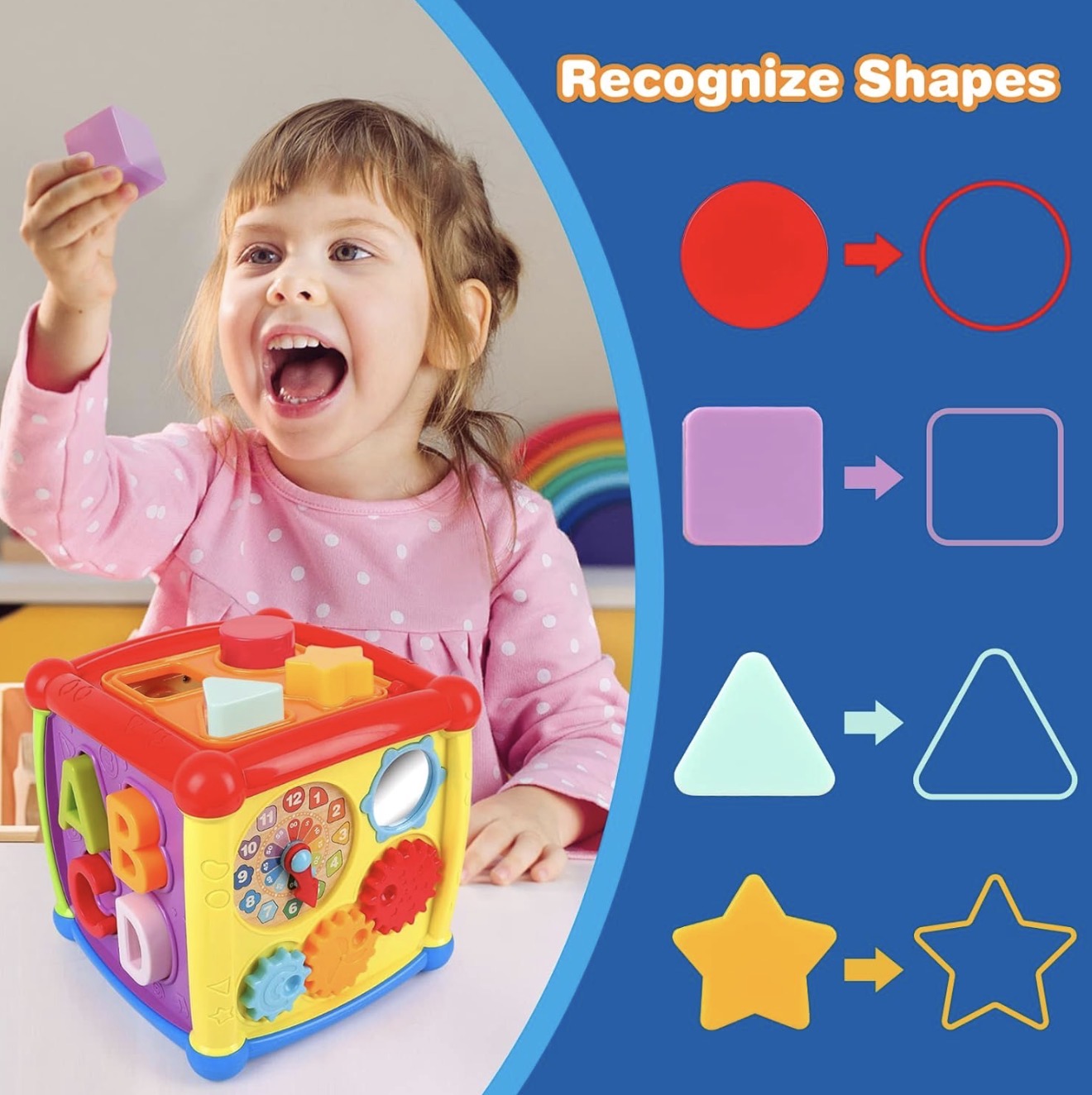 Cubo Didáctico Multifuncional 6 en 1 – Actividades Sensoriales, Musicales y de Aprendizaje