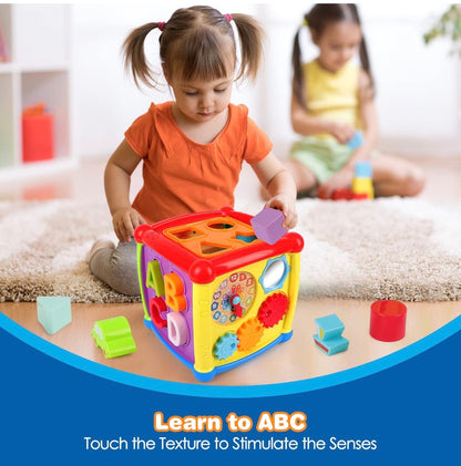 Cubo Didáctico Multifuncional 6 en 1 – Actividades Sensoriales, Musicales y de Aprendizaje