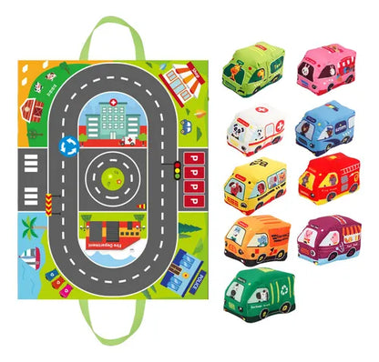 Set de Carros de Tela con Tapete de Juego – Sensory Soft Cars
