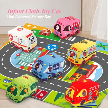 Set de Carros de Tela con Tapete de Juego – Sensory Soft Cars