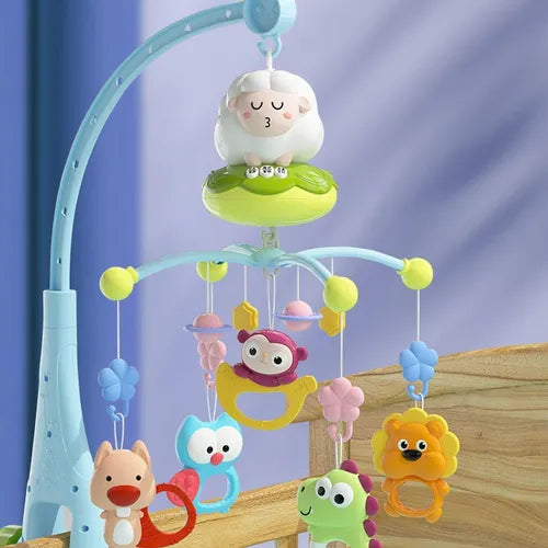 Móvil Musical para Cuna con Animalitos – Rotación + Sonido + Mordederas