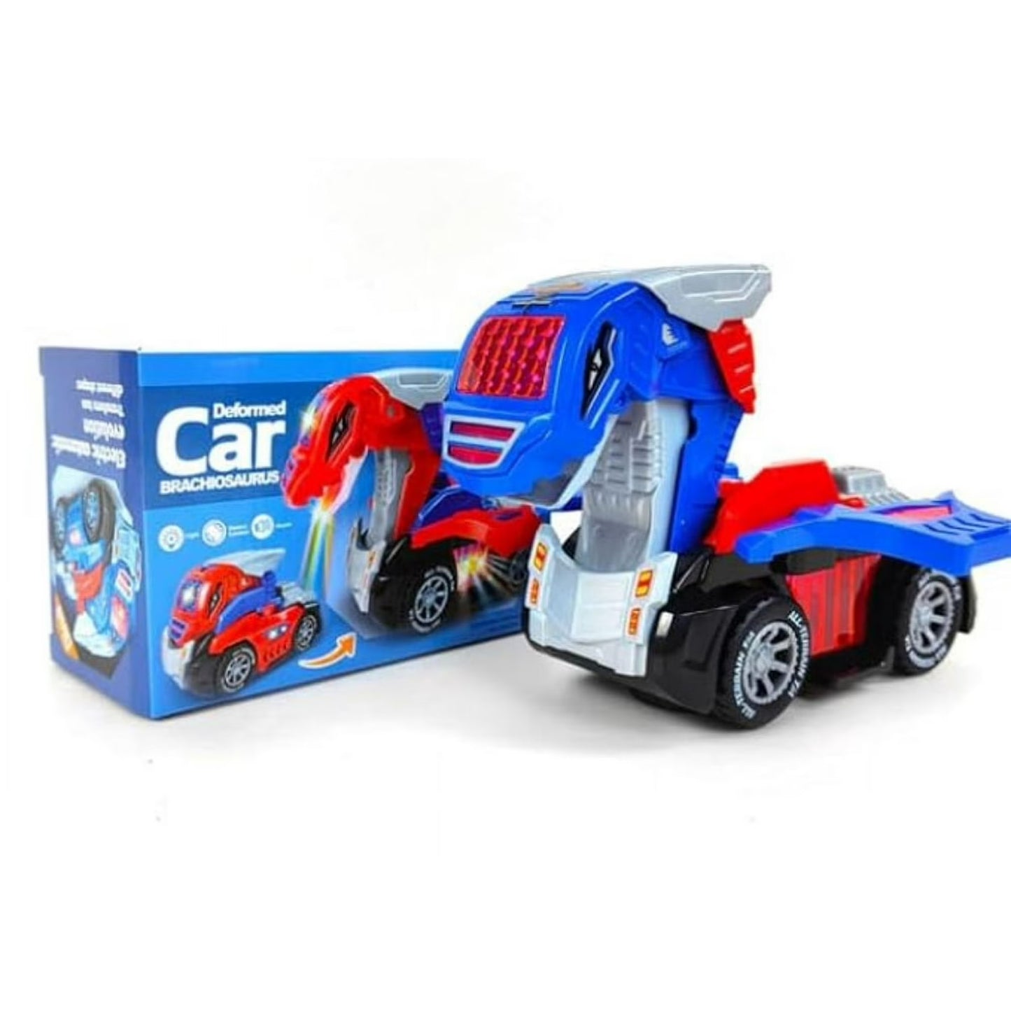 Carro Transformable Dino 2 en 1 con Luces y Sonidos