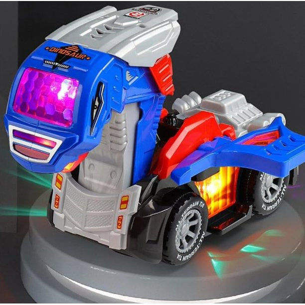 Carro Transformable Dino 2 en 1 con Luces y Sonidos